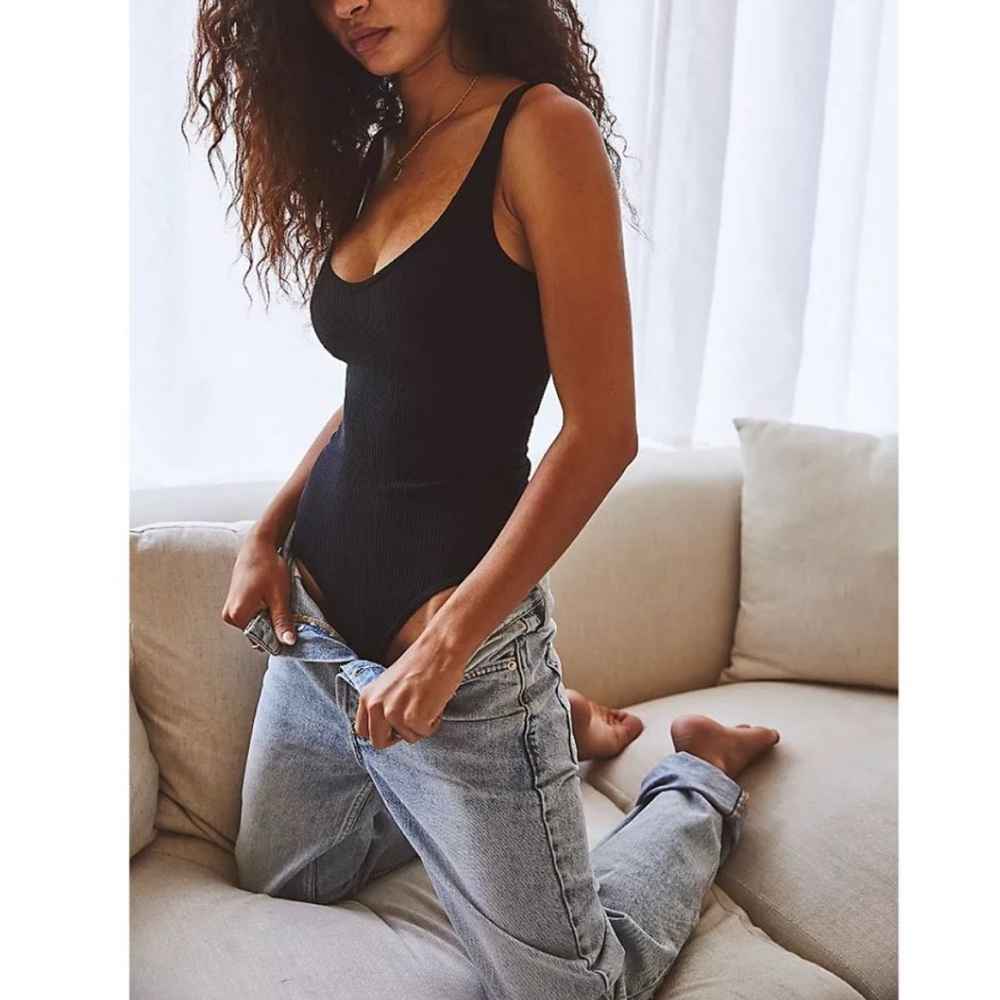 Intimately Free Free People Black Bodysuit NWT